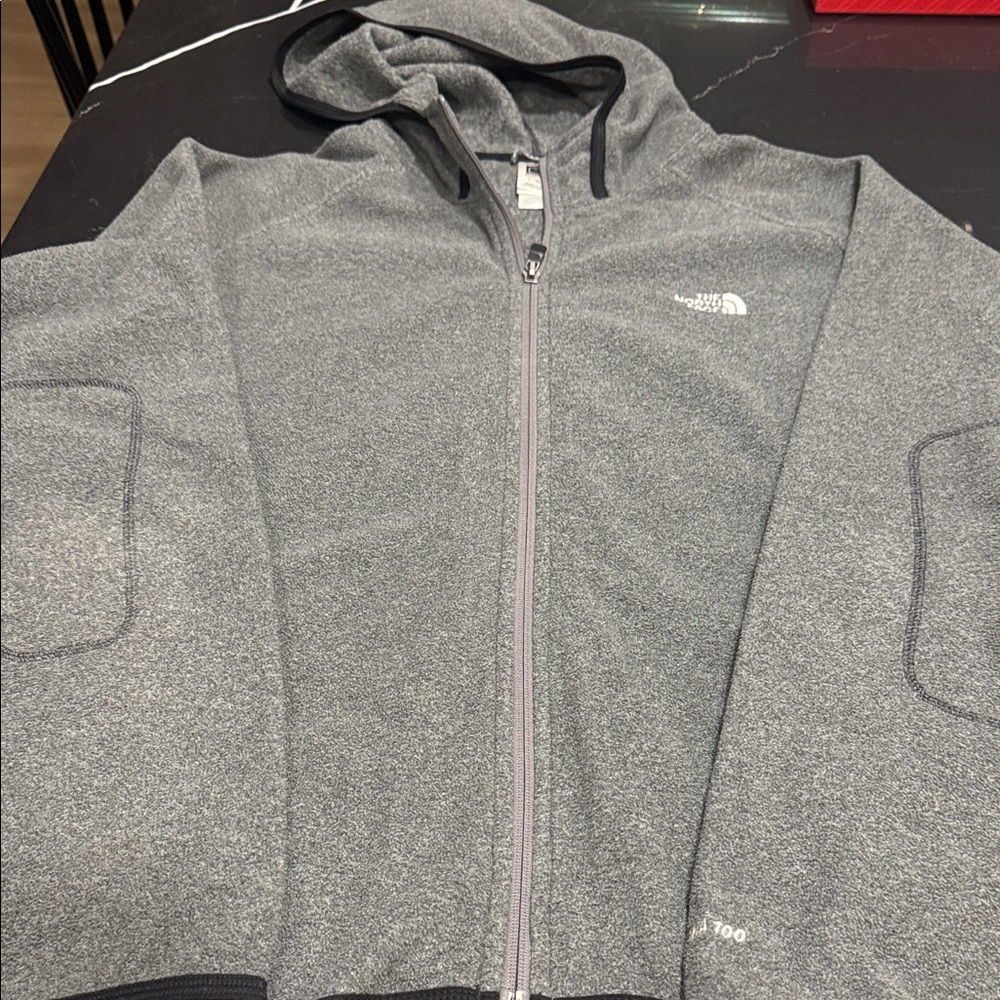 Women’s North Face Fkeece Heather Gray Zip-Up Jacket